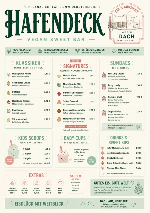Vegan Sweet Bar ice-cream-menu menu template preview