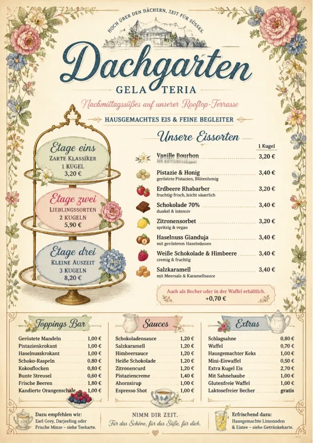 Afternoon Tea Sweets ice-cream-menu menu template preview