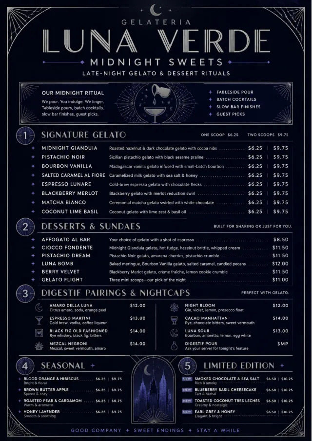 Midnight Sweets ice-cream-menu menu template preview