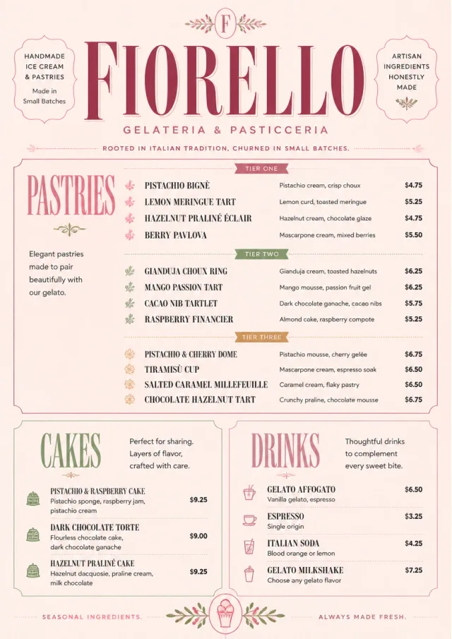 Patisserie Counter ice-cream-menu menu template preview