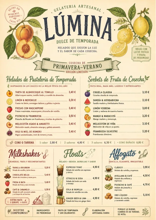 Seasonal Pastry ice-cream-menu menu template preview