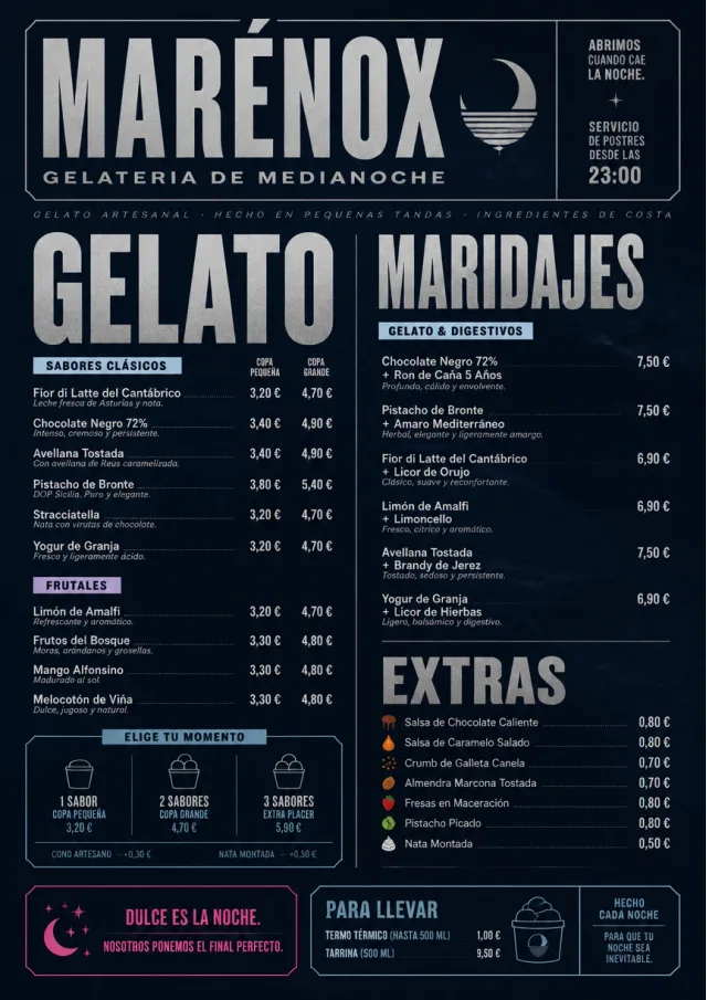 Midnight Sweets ice-cream-menu menu template preview