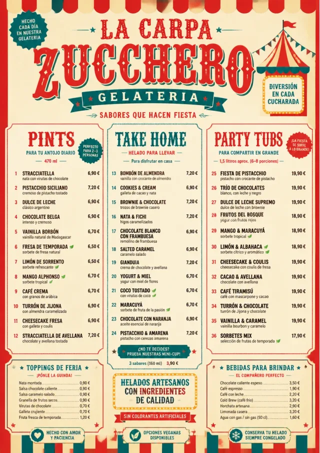 Carnival Treats ice-cream-menu menu template preview