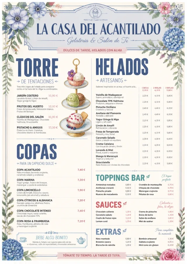 Afternoon Tea Sweets ice-cream-menu menu template preview
