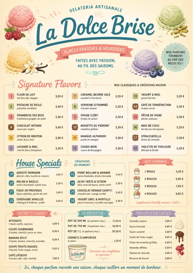Gelato Bright ice-cream-menu menu template preview