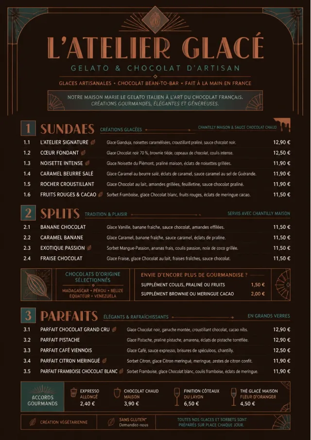 Chocolate Atelier ice-cream-menu menu template preview