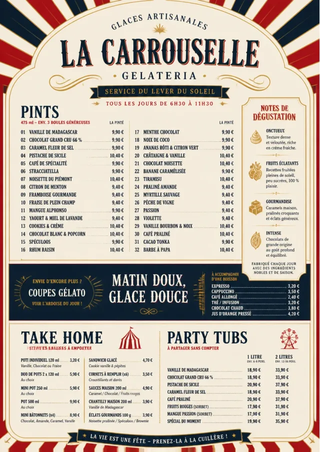 Carnival Treats ice-cream-menu menu template preview