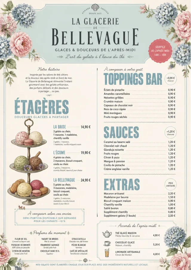 Afternoon Tea Sweets ice-cream-menu menu template preview