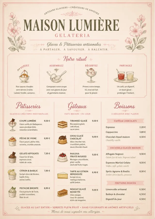 Patisserie Counter ice-cream-menu menu template preview