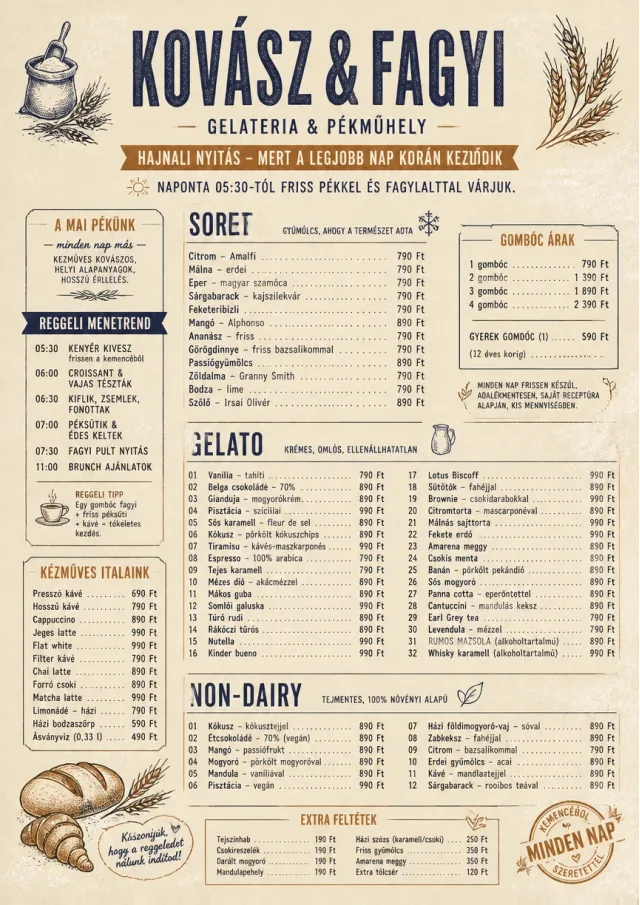 Bakery Rustic ice-cream-menu menu template preview