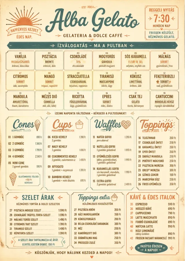 Cafe Dessert Case ice-cream-menu menu template preview