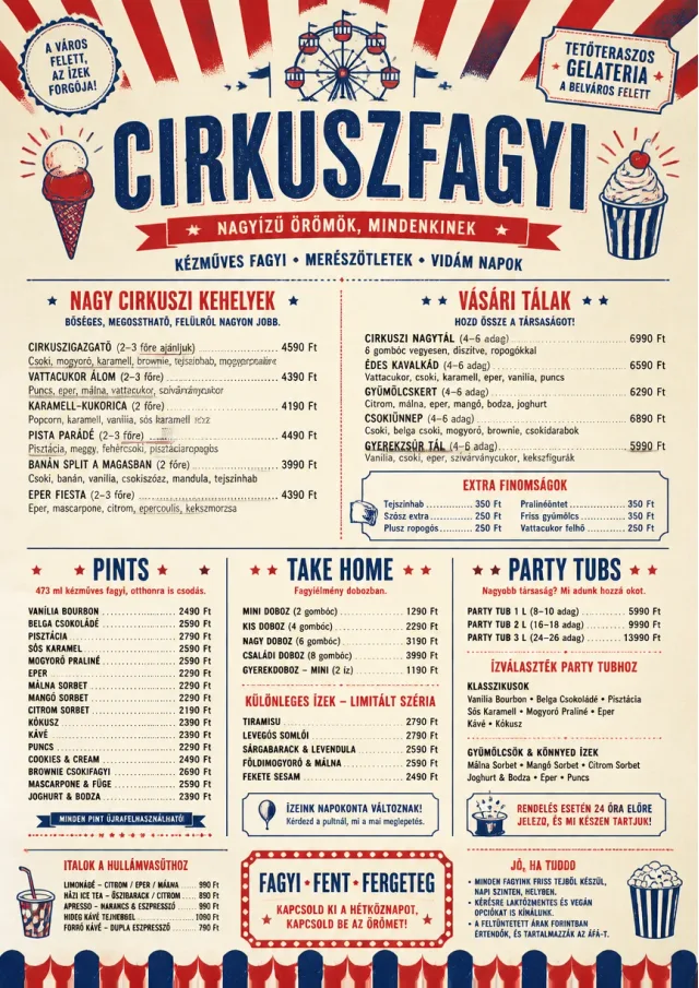 Carnival Treats ice-cream-menu menu template preview