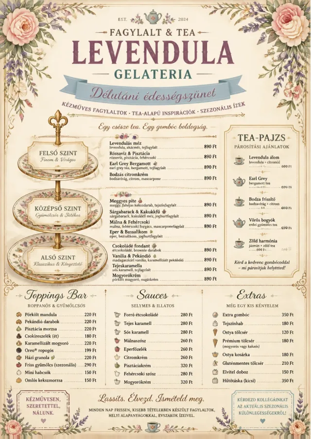 Afternoon Tea Sweets ice-cream-menu menu template preview