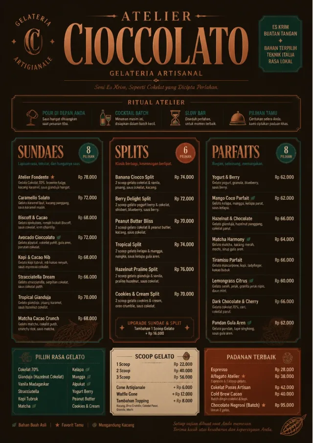 Chocolate Atelier ice-cream-menu menu template preview