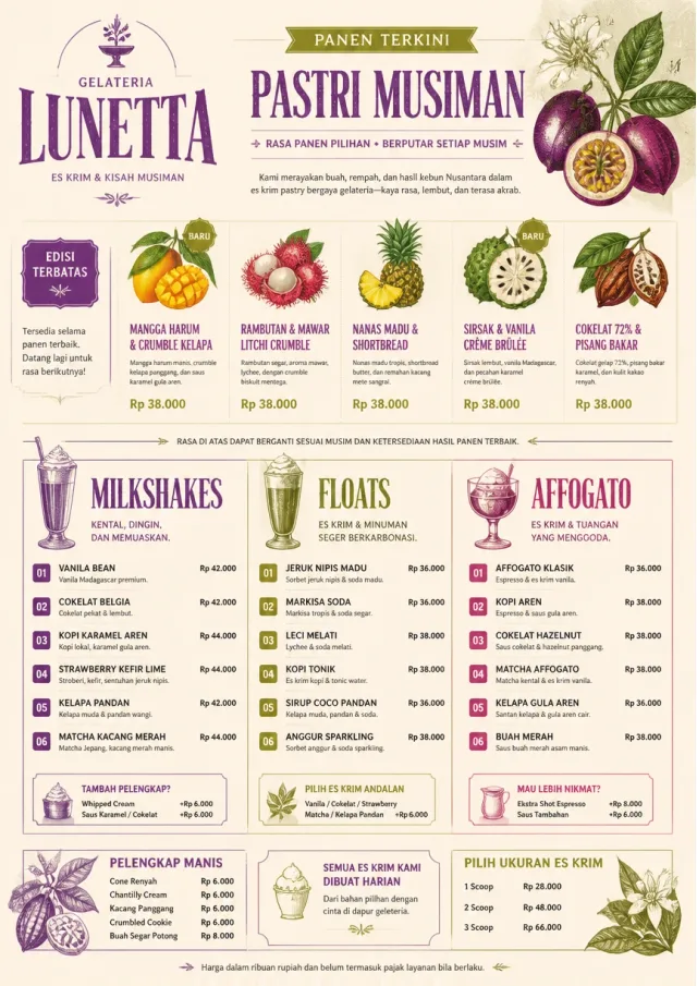 Seasonal Pastry ice-cream-menu menu template preview
