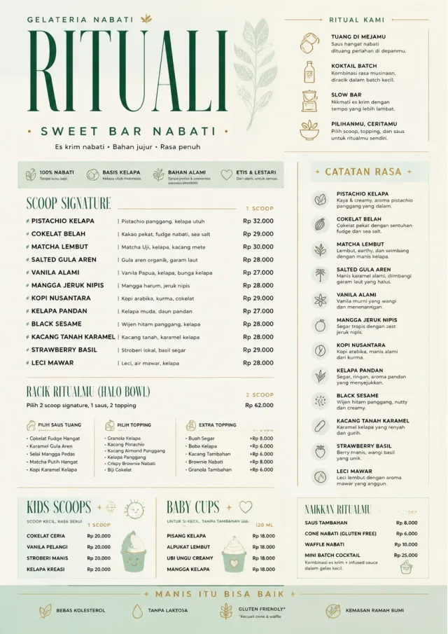 Vegan Sweet Bar ice-cream-menu menu template preview