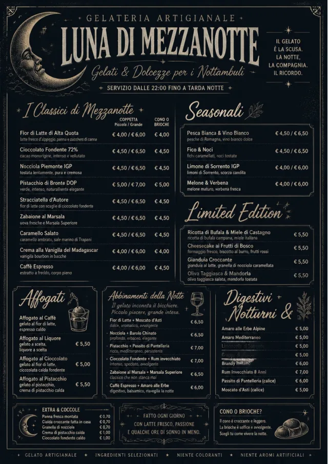Midnight Sweets ice-cream-menu menu template preview