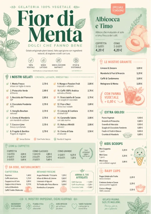 Vegan Sweet Bar ice-cream-menu menu template preview