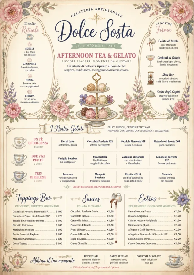 Afternoon Tea Sweets ice-cream-menu menu template preview