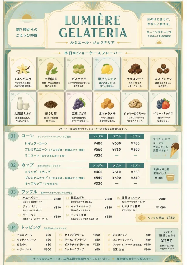 Cafe Dessert Case ice-cream-menu menu template preview