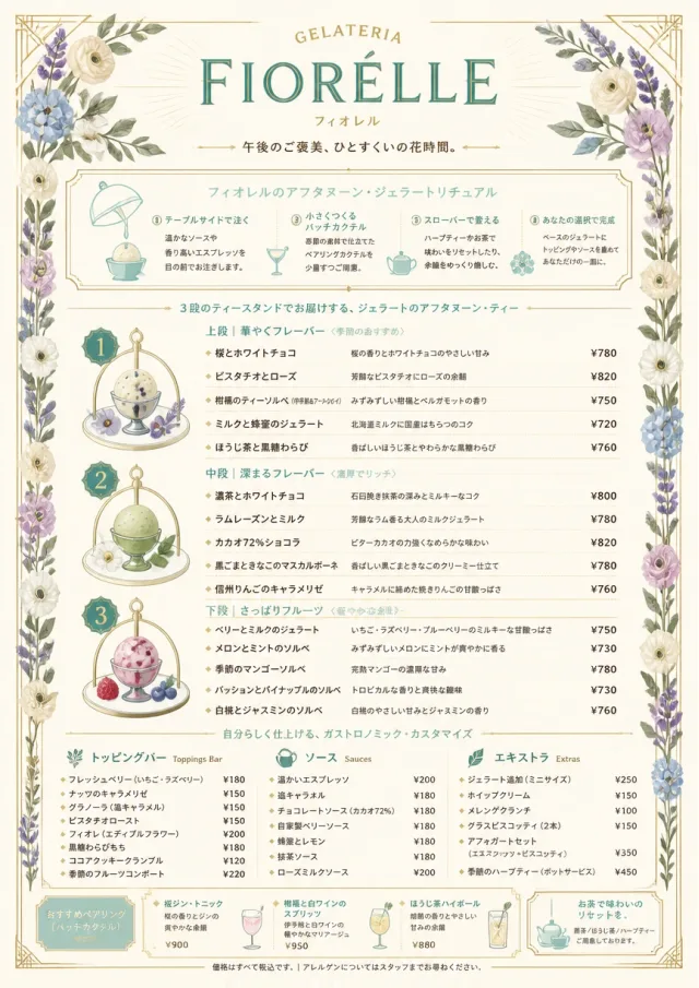 Afternoon Tea Sweets ice-cream-menu menu template preview