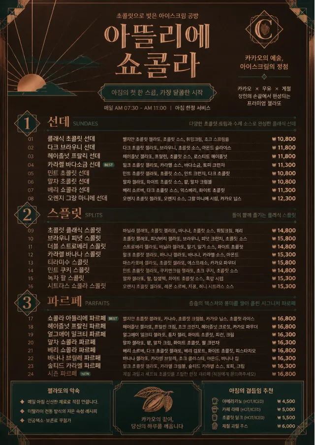 Chocolate Atelier ice-cream-menu menu template preview
