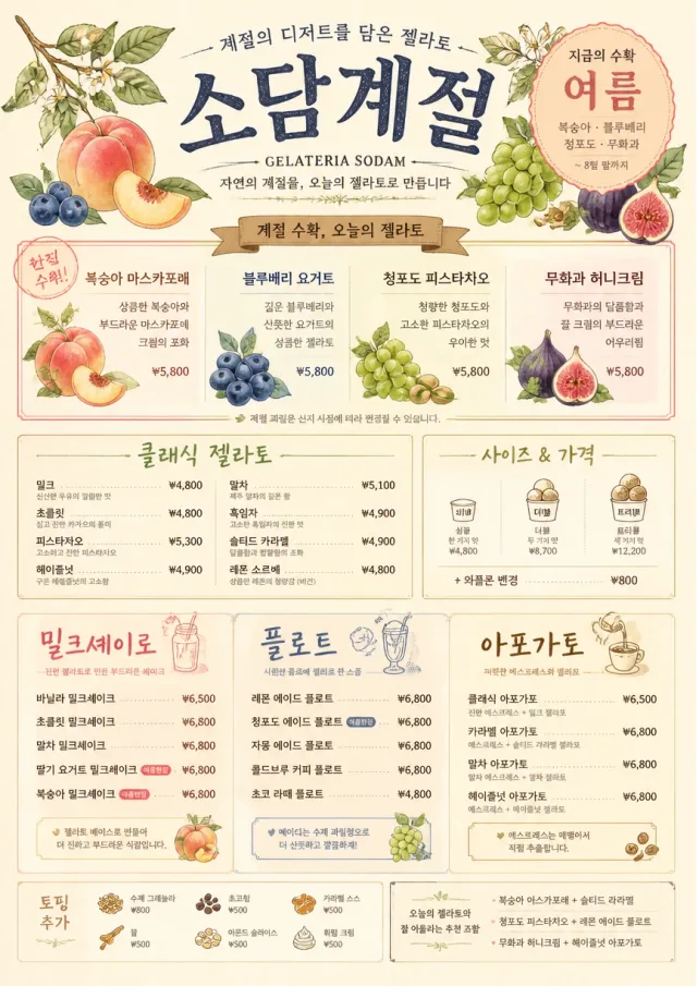 Seasonal Pastry ice-cream-menu menu template preview