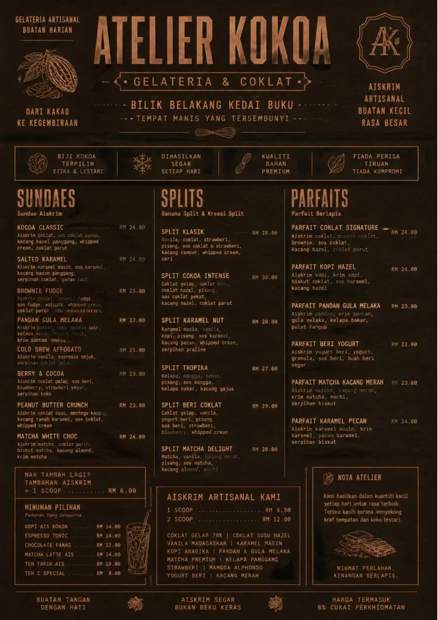 Chocolate Atelier ice-cream-menu menu template preview