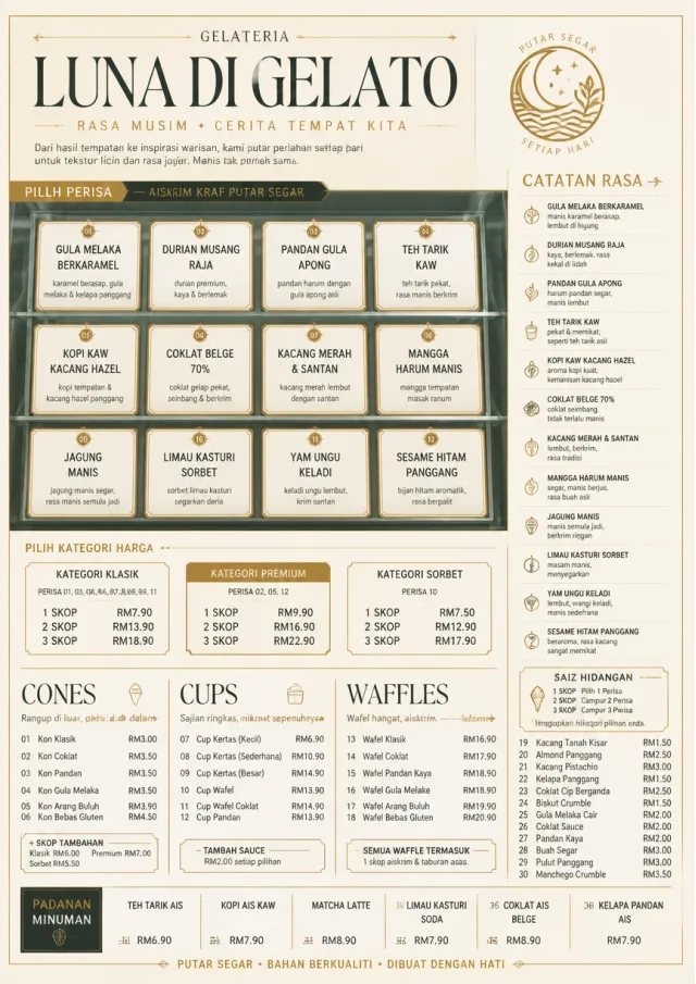 Cafe Dessert Case ice-cream-menu menu template preview