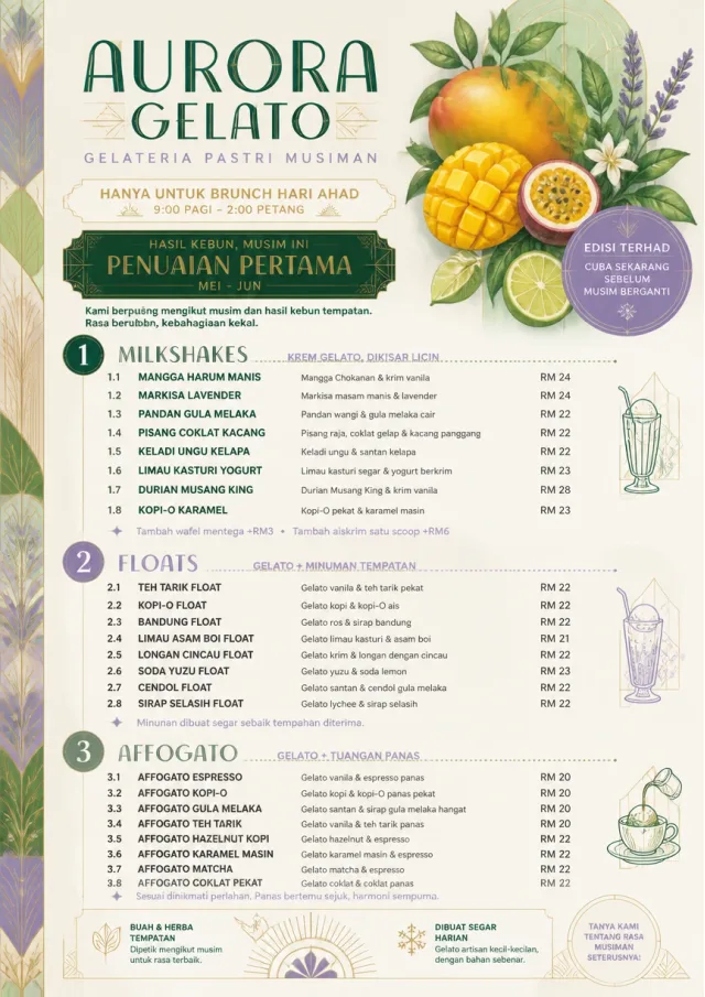 Seasonal Pastry ice-cream-menu menu template preview