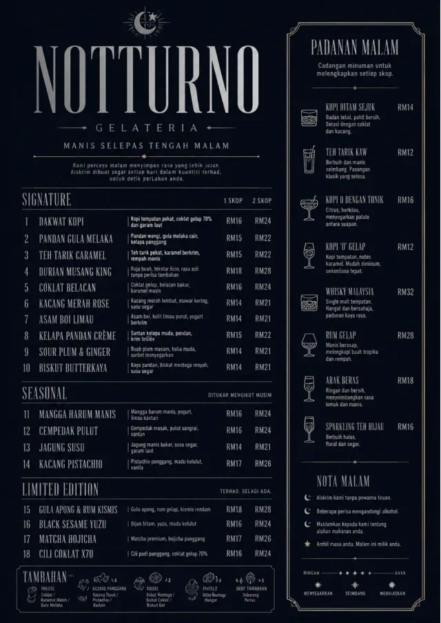 Midnight Sweets ice-cream-menu menu template preview