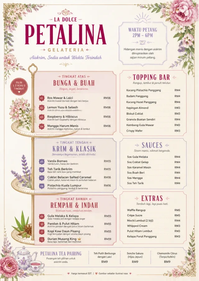 Afternoon Tea Sweets ice-cream-menu menu template preview