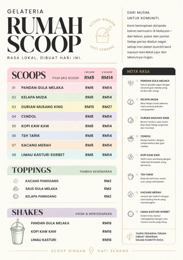 Scoop Shop Lite ice-cream-menu menu template preview