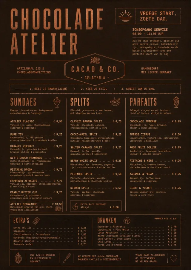 Chocolate Atelier ice-cream-menu menu template preview
