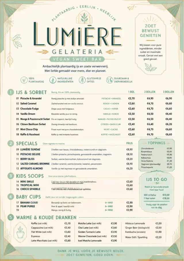 Vegan Sweet Bar ice-cream-menu menu template preview