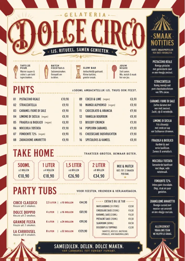 Carnival Treats ice-cream-menu menu template preview