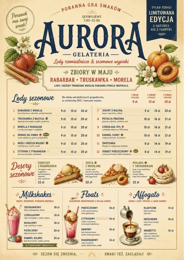 Seasonal Pastry ice-cream-menu menu template preview