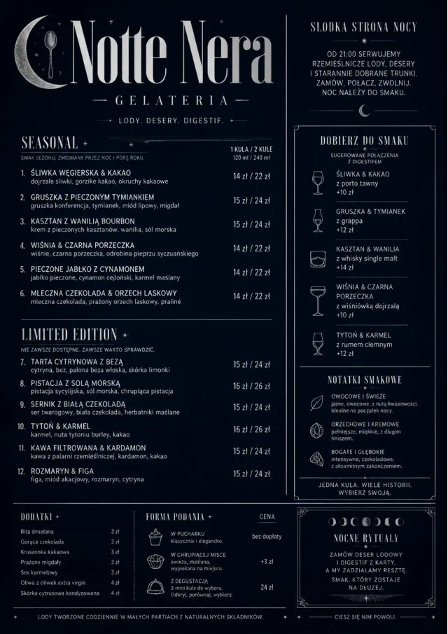Midnight Sweets ice-cream-menu menu template preview