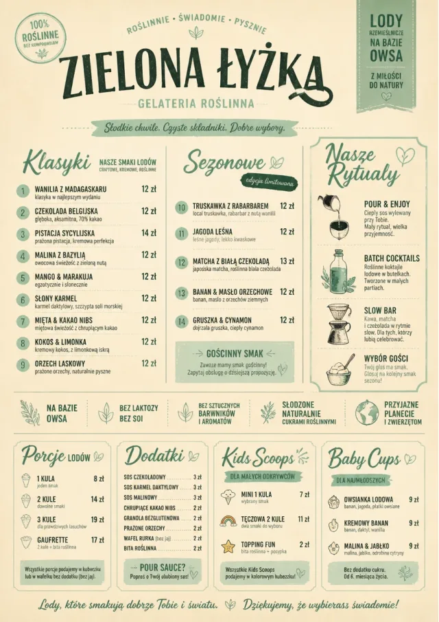Vegan Sweet Bar ice-cream-menu menu template preview