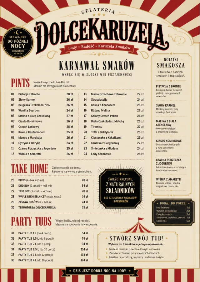 Carnival Treats ice-cream-menu menu template preview