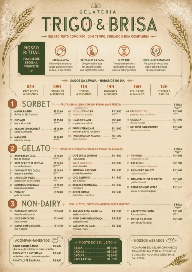 Bakery Rustic ice-cream-menu menu template preview