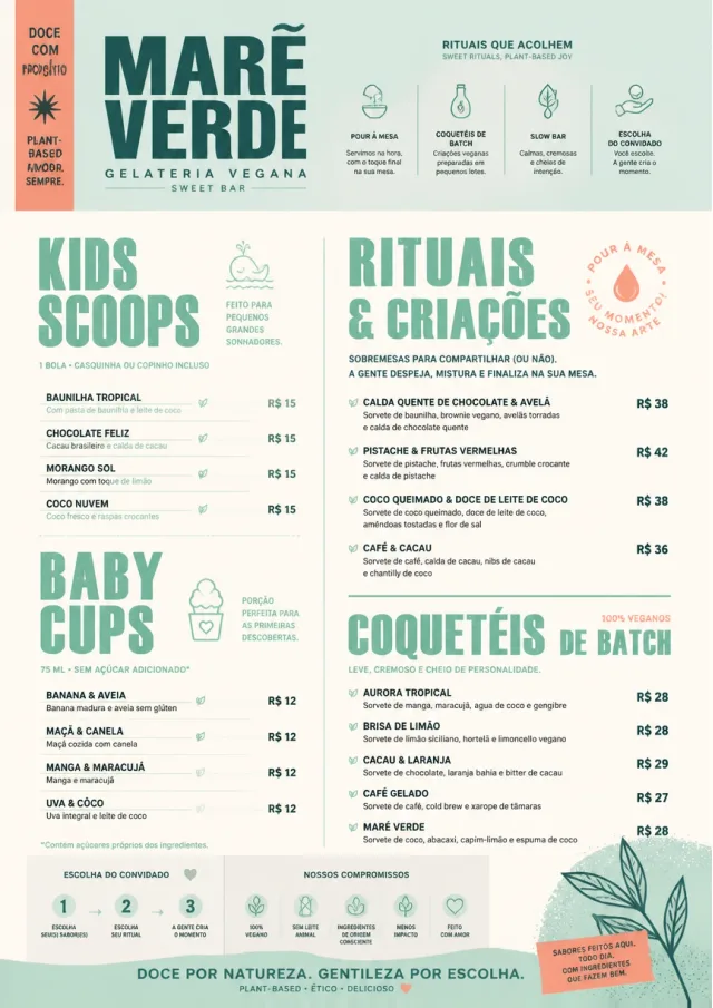 Vegan Sweet Bar ice-cream-menu menu template preview