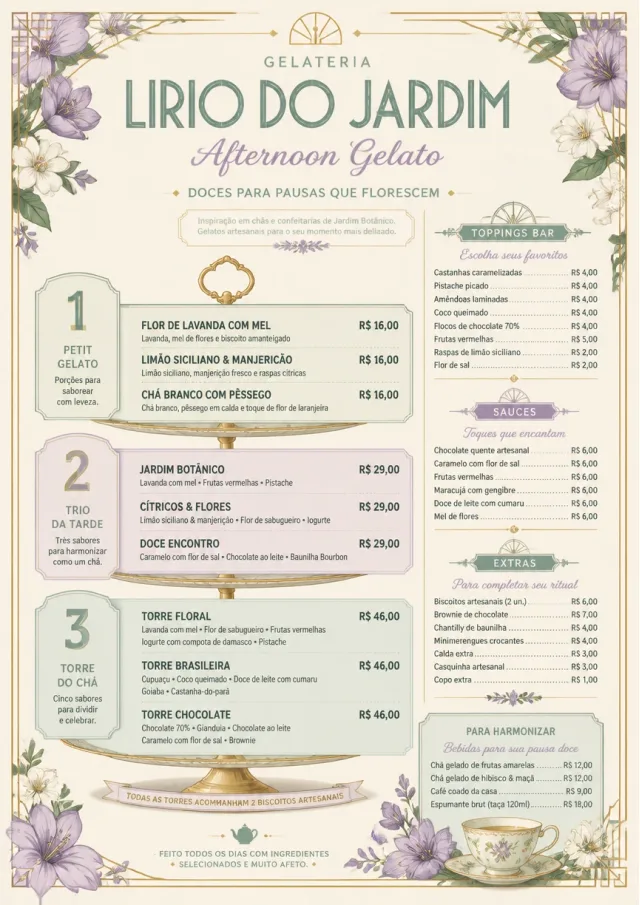 Afternoon Tea Sweets ice-cream-menu menu template preview