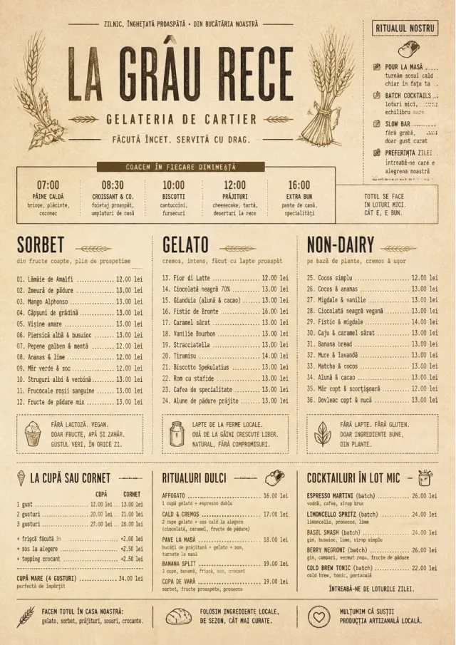 Bakery Rustic ice-cream-menu menu template preview