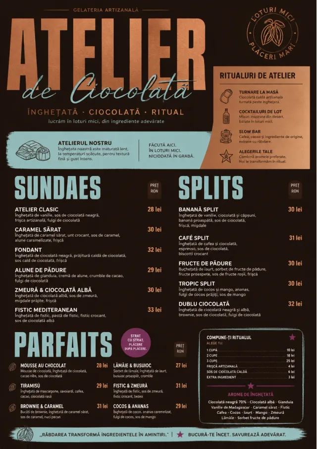 Chocolate Atelier ice-cream-menu menu template preview