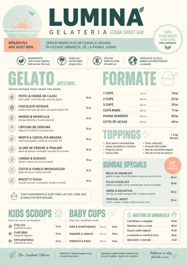 Vegan Sweet Bar ice-cream-menu menu template preview
