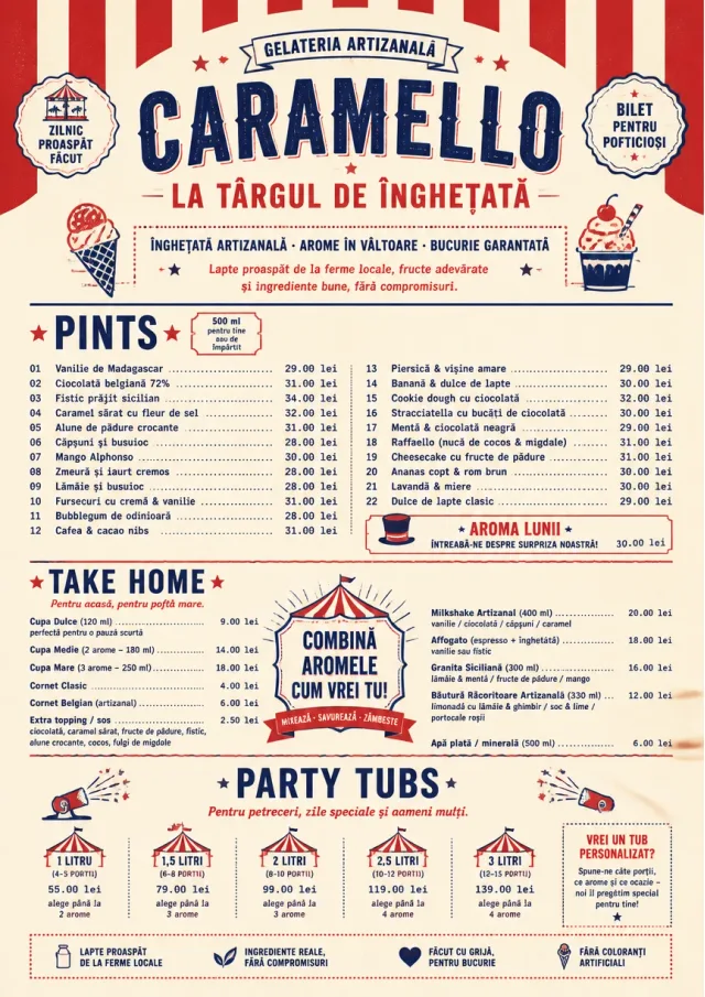 Carnival Treats ice-cream-menu menu template preview