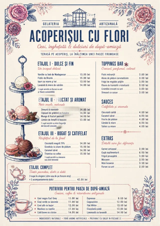 Afternoon Tea Sweets ice-cream-menu menu template preview