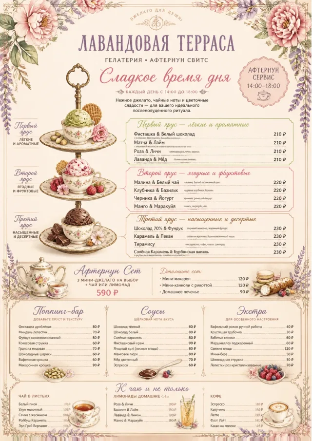 Afternoon Tea Sweets ice-cream-menu menu template preview