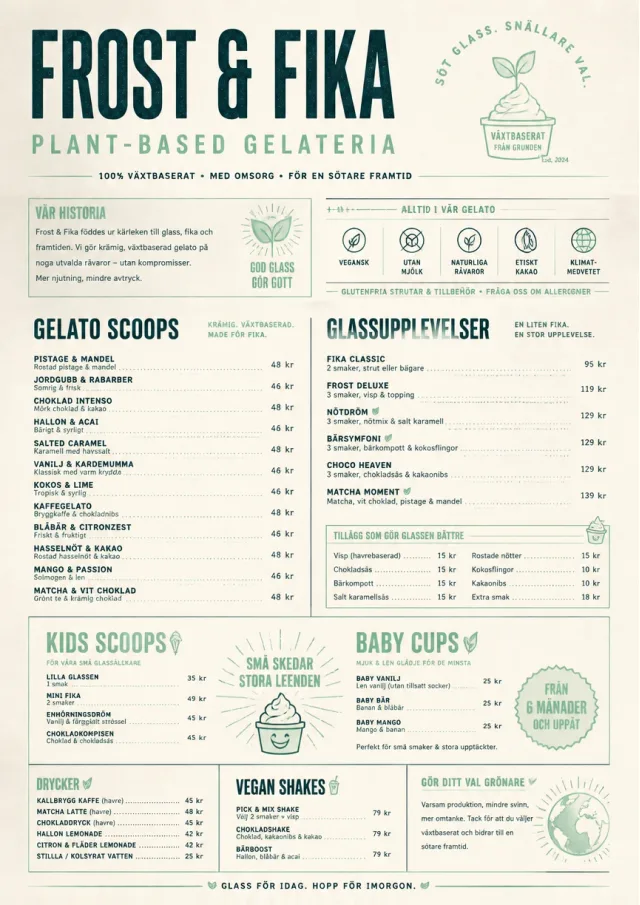 Vegan Sweet Bar ice-cream-menu menu template preview